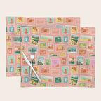Vintage international world travel post card stamp pattern Placemat Gallery Image 1
