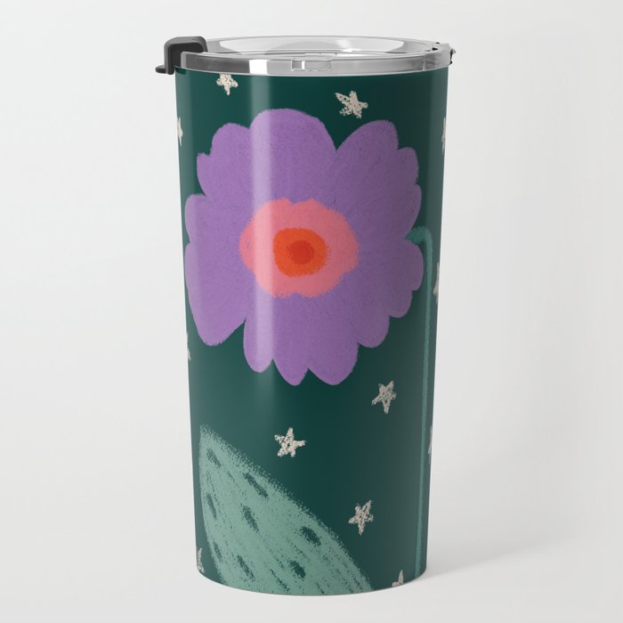Twin Textured Flower  Travel Mug Gallery Image 3