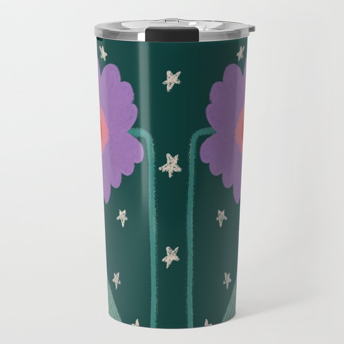 Twin Textured Flower  Travel Mug Gallery Image 1