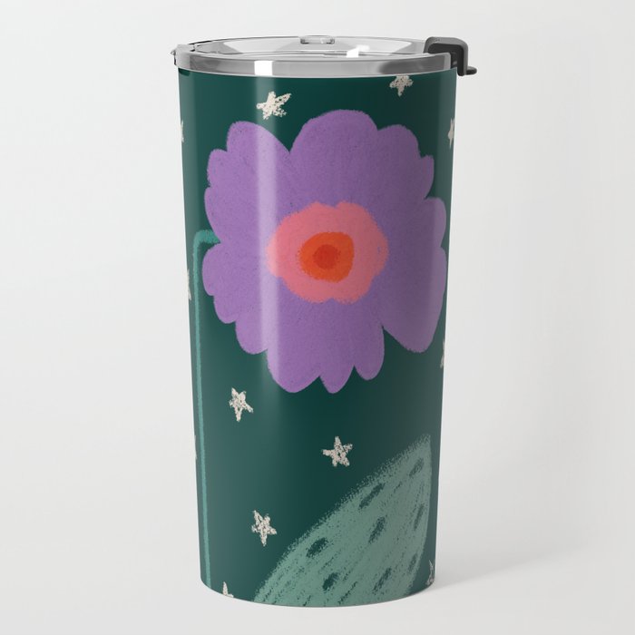Twin Textured Flower  Travel Mug Gallery Image 2