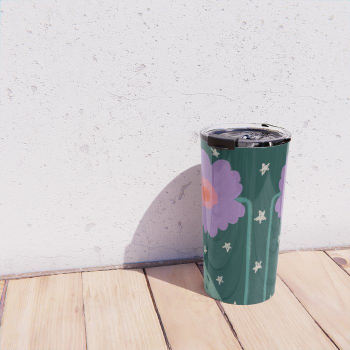 Twin Textured Flower  Travel Mug Gallery Image 4
