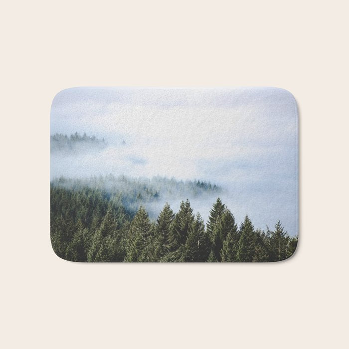 Pacific Northwest Forest Fog - Nature Photography Bath Mat Gallery Image 1