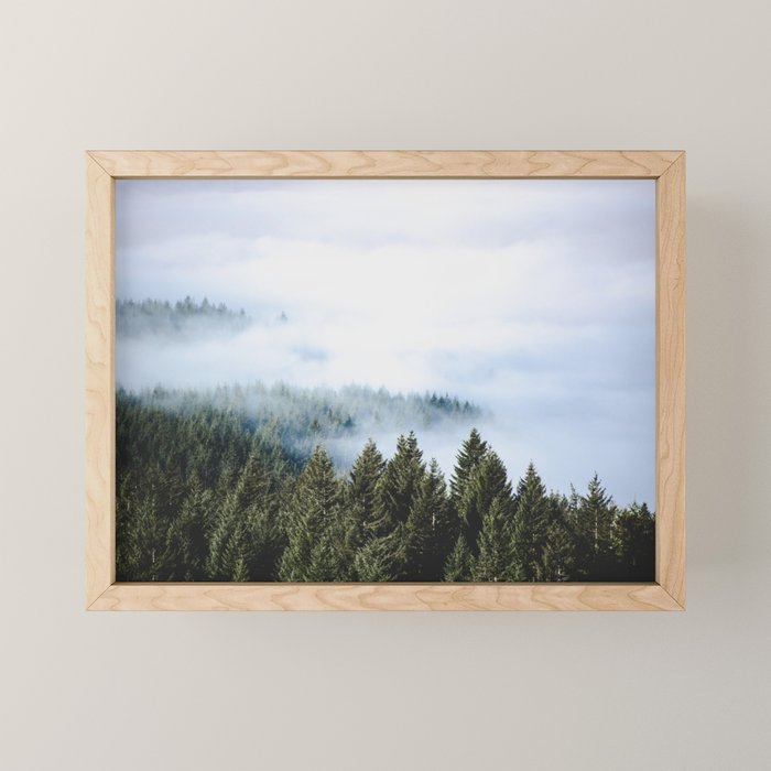 Pacific Northwest Forest Fog - Nature Photography Mini Art Print Gallery Image 1