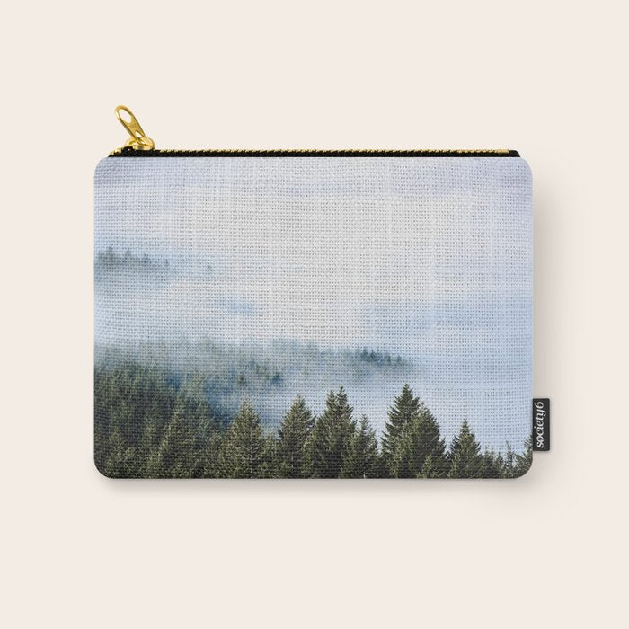 Pacific Northwest Forest Fog - Nature Photography Carry All Pouch Gallery Image 1