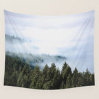 Pacific Northwest Forest Fog - Nature Photography Wall Tapestry Gallery Image 4