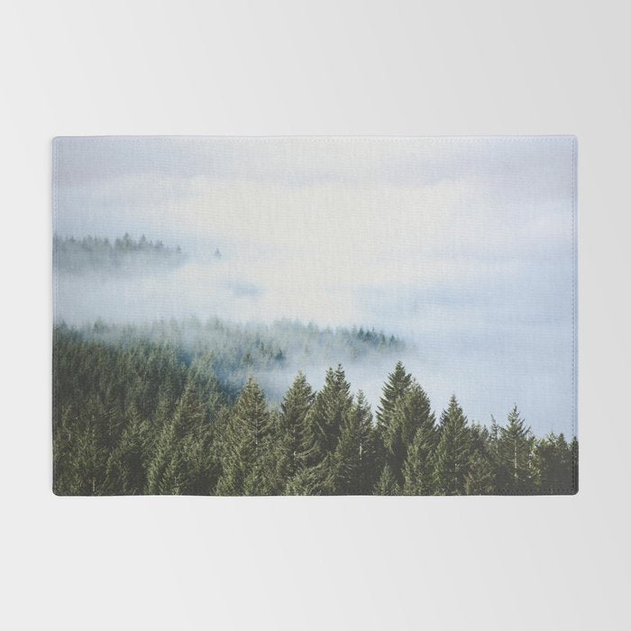 Pacific Northwest Forest Fog - Nature Photography Rug Gallery Image 2