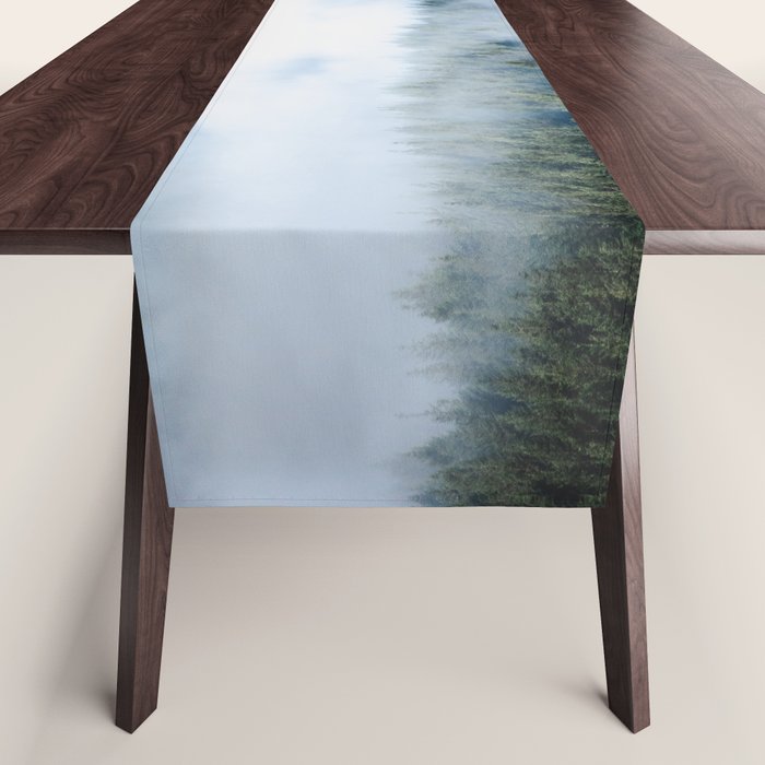 Pacific Northwest Forest Fog - Nature Photography Table Runner Gallery Image 1