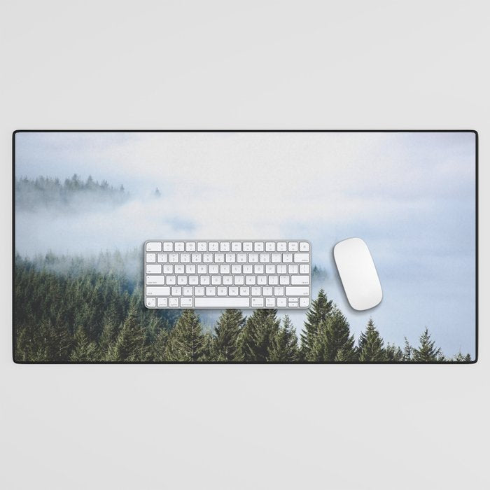 Pacific Northwest Forest Fog - Nature Photography Desk Mat Gallery Image 1