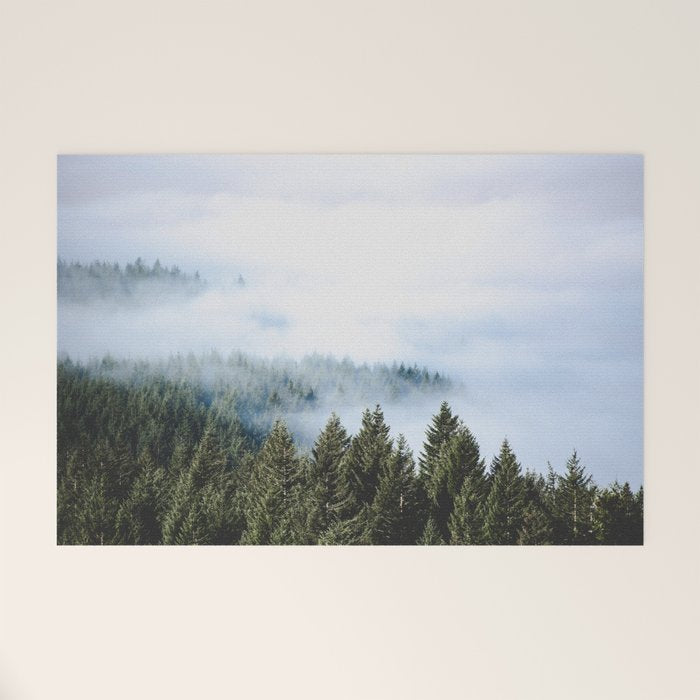 Pacific Northwest Forest Fog - Nature Photography Welcome Mat Gallery Image 1