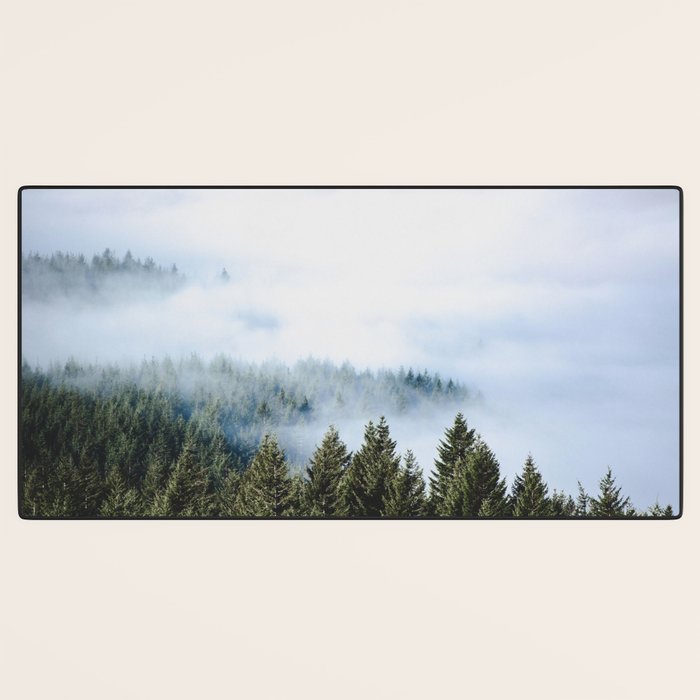 Pacific Northwest Forest Fog - Nature Photography Desk Mat Gallery Image 3