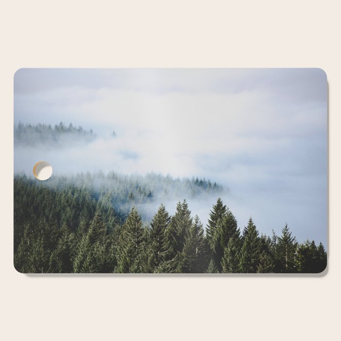 Pacific Northwest Forest Fog - Nature Photography Cutting Board Gallery Image 1
