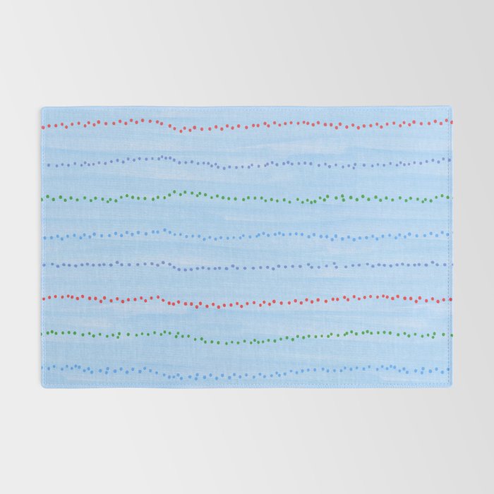 Minimal Doodle Dots in Sky Blue Rug Gallery Image 2