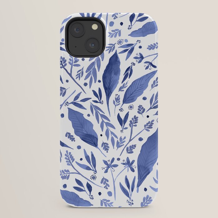 Delft Blue Floral Chinoiserie Foliage_Bloomartgallery iPhone Case Gallery Image 30