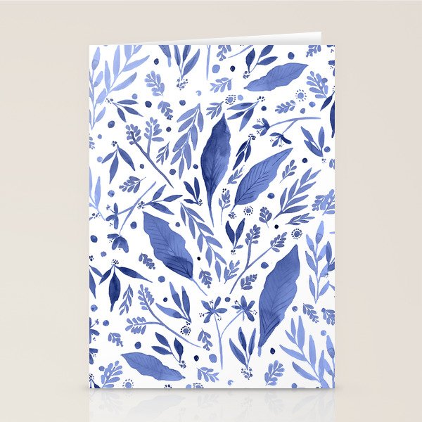 Delft Blue Floral Chinoiserie Foliage_Bloomartgallery Stationery Card Gallery Image 1