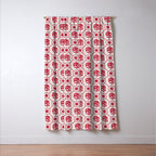 Cherry Tomato Geometric Floral Window Curtain Gallery Image 3