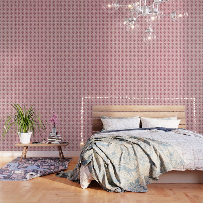 Cherry Tomato Geometric Floral Wallpaper Gallery Image 1