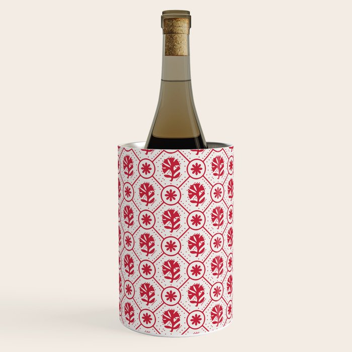 Cherry Tomato Geometric Floral Wine Chiller Gallery Image 3