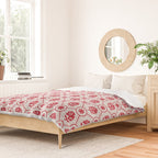 Cherry Tomato Geometric Floral Duvet Cover Gallery Image 2
