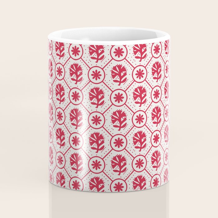 Cherry Tomato Geometric Floral Coffee Mug Gallery Image 4