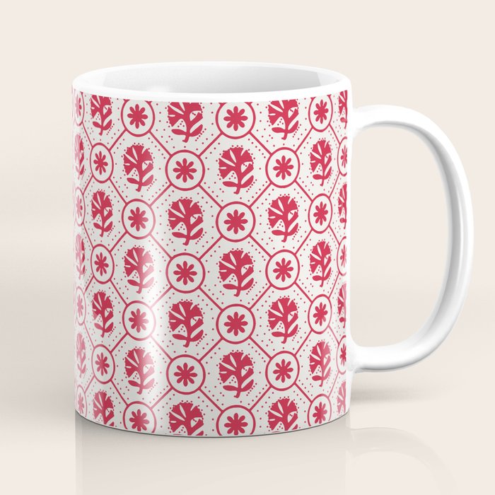 Cherry Tomato Geometric Floral Coffee Mug Gallery Image 1