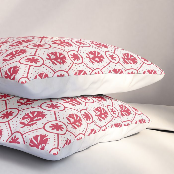 Cherry Tomato Geometric Floral Pillow Sham Gallery Image 3