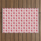 Cherry Tomato Geometric Floral Outdoor Rug Gallery Image 1