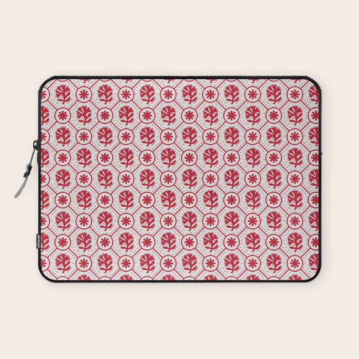 Cherry Tomato Geometric Floral Laptop Sleeve Gallery Image 1