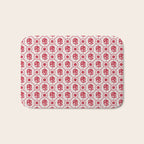 Cherry Tomato Geometric Floral Bath Mat Gallery Image 1