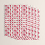 Cherry Tomato Geometric Floral Wrapping Paper Gallery Image 3