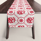 Cherry Tomato Geometric Floral Table Runner Gallery Image 1