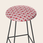 Cherry Tomato Geometric Floral Stool Gallery Image 2