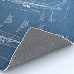 Boeing 747-SP and 747-100 Blueprint in High Resolution (light blue) Rug Gallery Image 4
