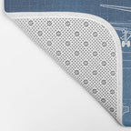 Boeing 747-SP and 747-100 Blueprint in High Resolution (light blue) Bath Mat Gallery Image 2