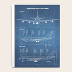 Boeing 747-SP and 747-100 Blueprint in High Resolution (light blue) Notebook Gallery Image 4