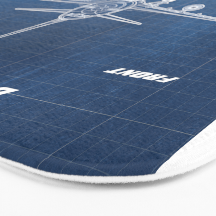 Boeing 747-SP and 747-100 Blueprint in High Resolution (light blue) Bath Mat Gallery Image 3