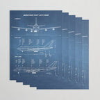 Boeing 747-SP and 747-100 Blueprint in High Resolution (light blue) Wrapping Paper Gallery Image 3