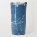 Boeing 747-SP and 747-100 Blueprint in High Resolution (light blue) Travel Mug Gallery Image 2