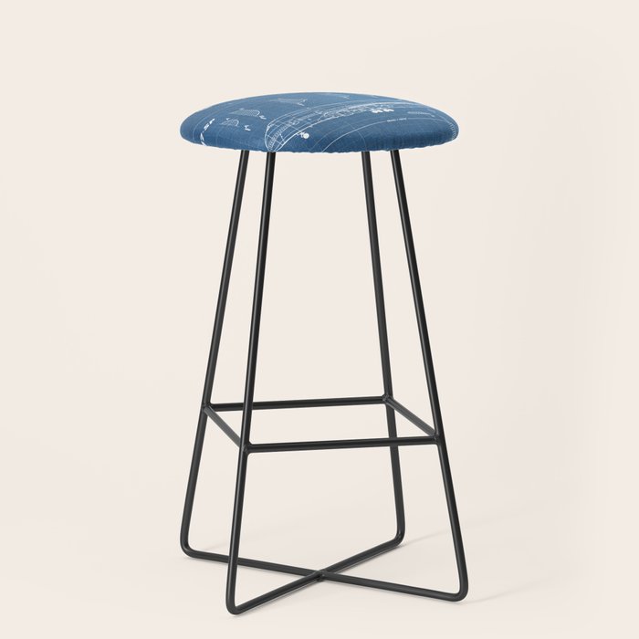 Boeing 747-SP and 747-100 Blueprint in High Resolution (light blue) Stool Gallery Image 1