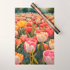 Colorful tulips watercolor Wrapping Paper Gallery Image 1