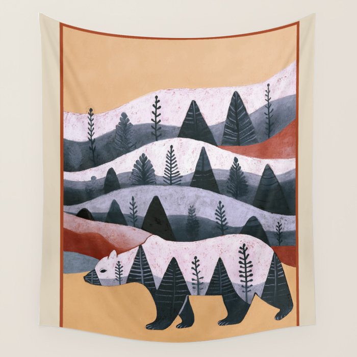 Mountain Bear Wall Tapestry Gallery Image 1