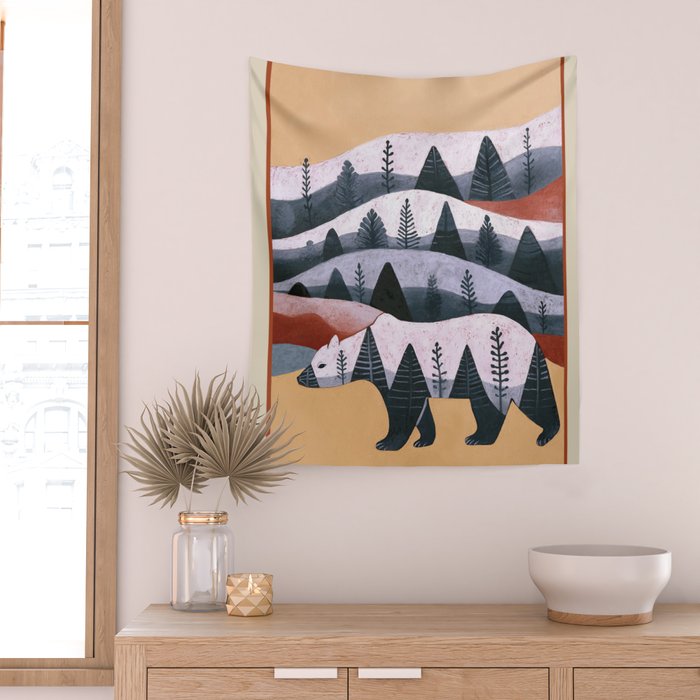 Mountain Bear Wall Tapestry Gallery Image 2