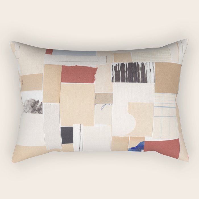 Plan / Mixed Media Collage Rectangular Pillow Gallery Image 2