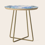 Blue Feelings - Surreal Botanical Collage with Ornate Baroque and Dreamlike Forest Side Table Gallery Image 1