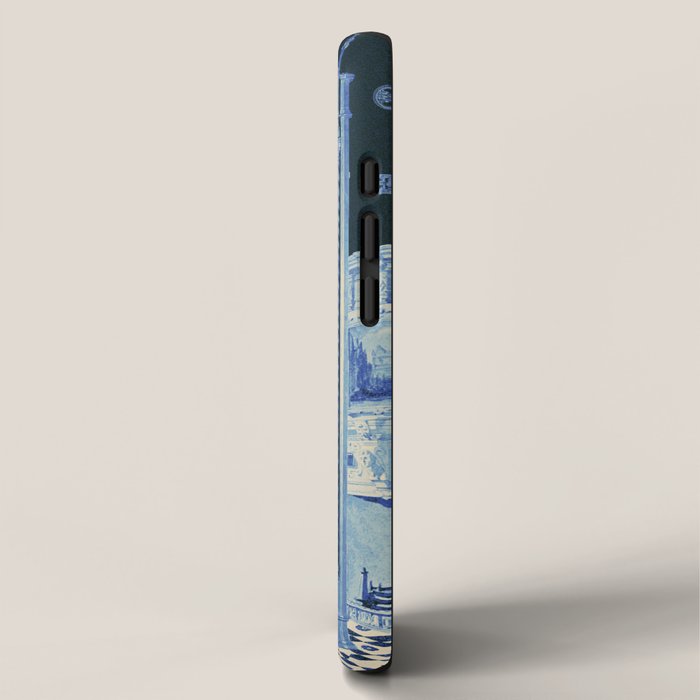 Blue Feelings - Surreal Botanical Collage with Ornate Baroque and Dreamlike Forest iPhone Case Gallery Image 2