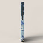 Blue Feelings - Surreal Botanical Collage with Ornate Baroque and Dreamlike Forest iPhone Case Gallery Image 2