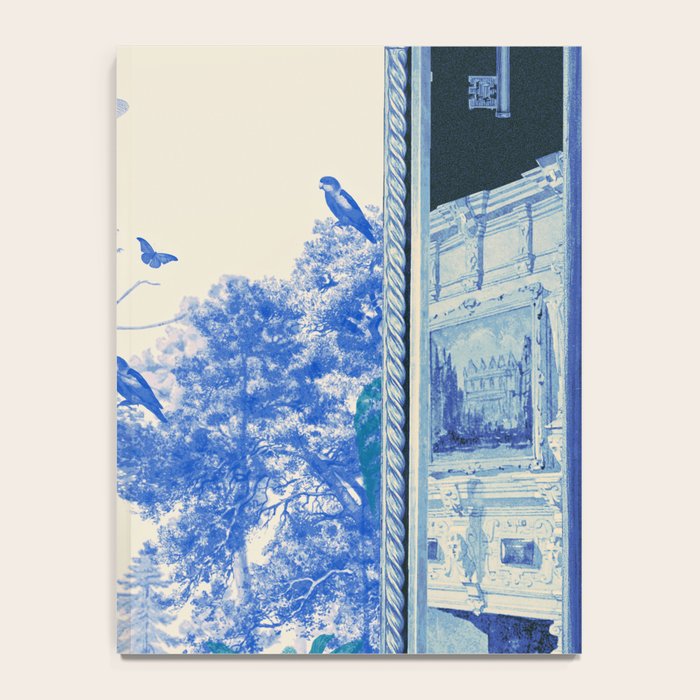 Blue Feelings - Surreal Botanical Collage with Ornate Baroque and Dreamlike Forest Notebook Gallery Image 4