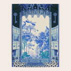Blue Feelings - Surreal Botanical Collage with Ornate Baroque and Dreamlike Forest Poster Gallery Image 4