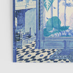 Blue Feelings - Surreal Botanical Collage with Ornate Baroque and Dreamlike Forest Poster Gallery Image 3