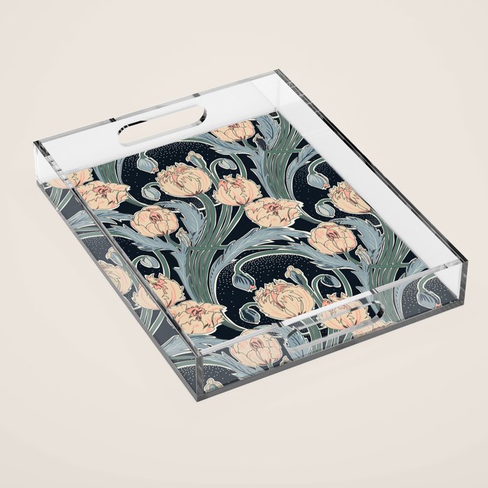 Victorian cottage nighty garden Acrylic Tray Gallery Image 1