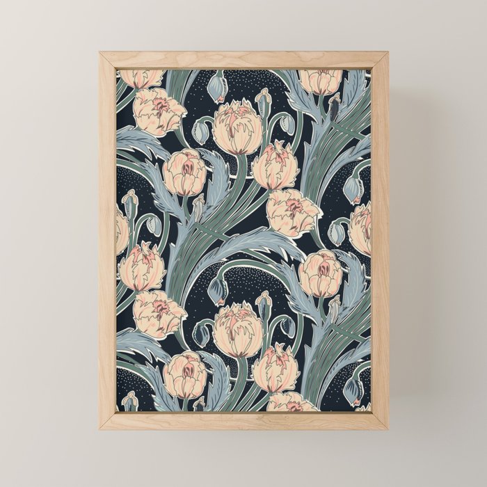 Victorian cottage nighty garden Mini Art Print Gallery Image 1